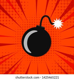 Cartoon bomb background and explosive light Vector - Illustration
