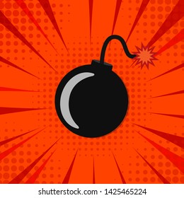 Cartoon bomb background and explosive light Vector - Illustration