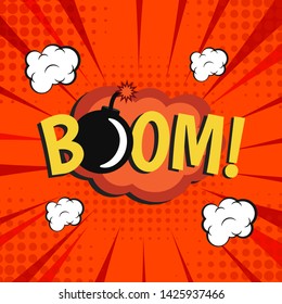 Cartoon bomb background and explosive light Vector - Illustration