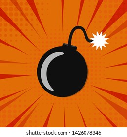 Cartoon bomb background and explosive light Vector - Illustration