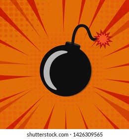 Cartoon bomb background and explosive light Vector - Illustration