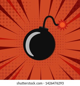 Cartoon bomb background and explosive light Vector - Illustration