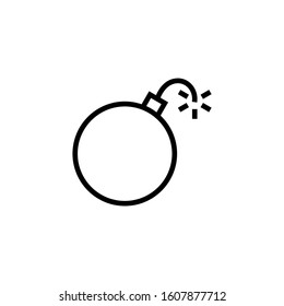 Cartoon bomb background and explosive light Vector  in outline style on white background