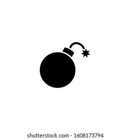 Cartoon bomb background and explosive light Vector  in black flat design on white background