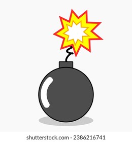 Cartoon-Bombe mit brennendem Funken