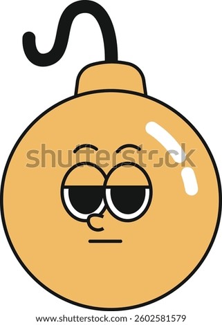 Cartoon Bomb Calm Character Vector Illustration