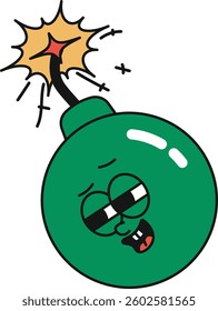 Cartoon Bomb Character Vector Illustration
