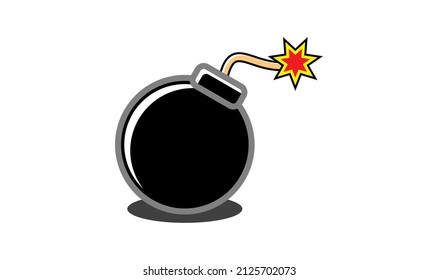 bomba de dibujos animados, icono del doodle, bomba, ilustración del vector