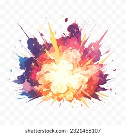 Cartoon bomb explosion. Explosion cloud vector illustration