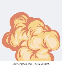 Explosión de bomba de caricatura. Peligro de los cómics de la nube de bombas explosivas.