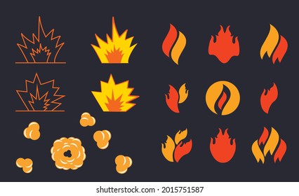 Cartoon Bomb explosion vector. Animation explosions, bomb detonation and atomiccloud comics