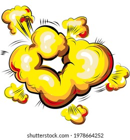 Cartoon bomb explosion vector smoke explosion effect
