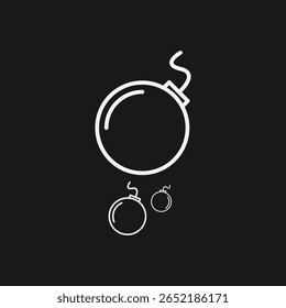Cartoon Bomb and Explosive Icon for Danger, Warning Signs, and Gaming Weapons