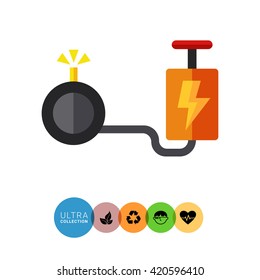 Cartoon bomb flat icon