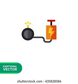 Cartoon bomb flat icon