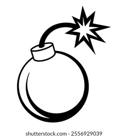 cartoon bomb flat vector illustration