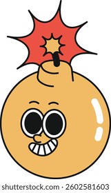 Cartoon Bomb Happy Character Vector Illustration