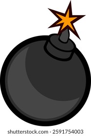 cartoon bomb ignited vector icon