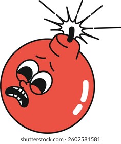 Cartoon Bomb Scared Character Vector Illustration