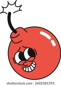 Cartoon Bomb Smiling Character Vector Illustration