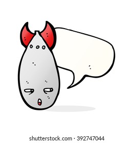 cartoon bomb with speech bubble
