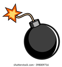Cartoon bomb vector illustration.