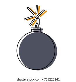 cartoon bomb  vector illustration