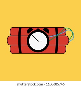 A cartoon bomb. Vector illustration of dynamite