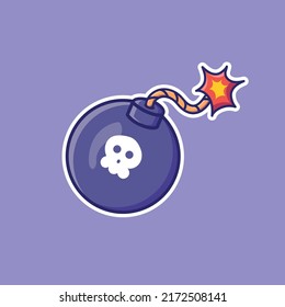 Cartoon bomb in vector illustration. Isolated object vector. Flat cartoon style