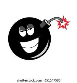 Cartoon bomb with a wick
