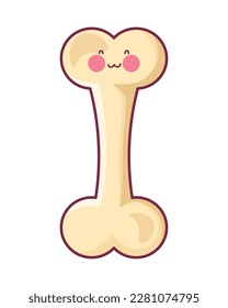 cartoon bone kawaii mascot icon isolated