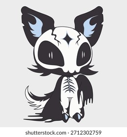 Monstruo de hueso de dibujos animados. Personaje gracioso. Diseño de personajes de dibujos animados. EPS 10.