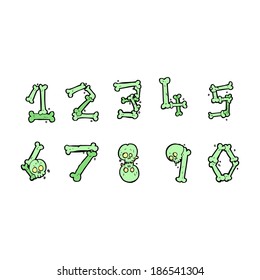 cartoon bone numbers