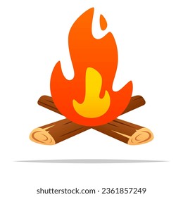 Cartoon bonfire vector isolated illustration