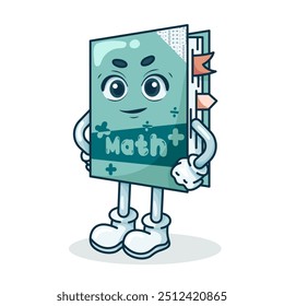 Cartoon Book Character With Cheerful Face Vector Illustration