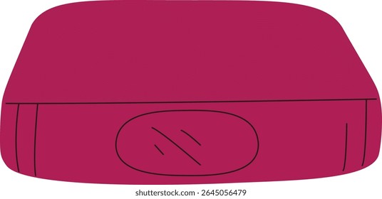 Um livro de desenho animado com uma capa fechada e um rosto simples desenhado nele. A ilustração mostra uma expressão bem humorada na capa do livro, acrescentando um elemento lúdico. Ilustração de vetor de desenhos animados.