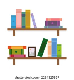 cartoon book cover. cartoon bookshelves. Vector illustration.