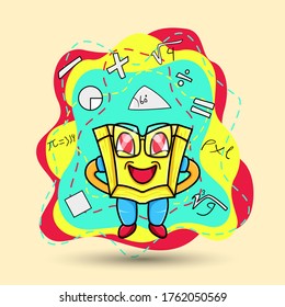 Cartoon book  mathematics colorfull,Eps 10