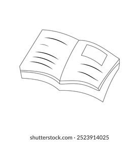 livro de desenhos animados, livro sobre fundo branco. livro de colorir