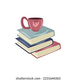 Cartoon Book Vector Illustration. Flat style modern vector illustration isolated on white background