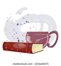 Ilustración del vector de libros de caricaturas. Ilustración vectorial moderna de estilo plano aislada en fondo blanco