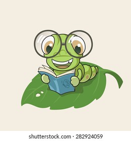 Cartoon Bookworm