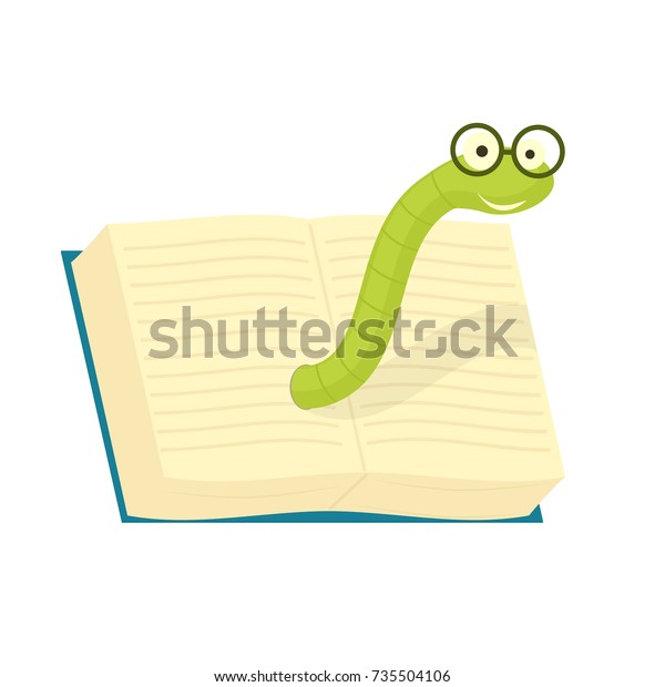 Cartoon Bookworm Glasses Book Vector Illustration Stock Vector (Royalty ...