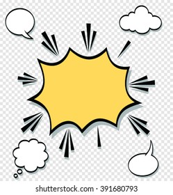 Cartoon, Boom explosion Comic Speech Bubble.