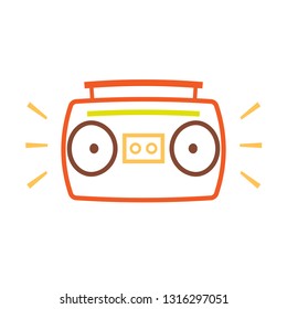 Cartoon boombox ghetto blaster icon. Clipart image isolated on white background