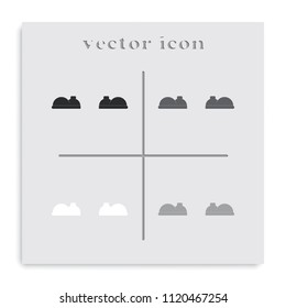 Cartoon boots flat black and white vector icon.
