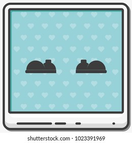 Cartoon boots flat vector icon.