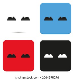 Cartoon boots flat vector icon.