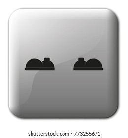 Cartoon boots flat vector icon.