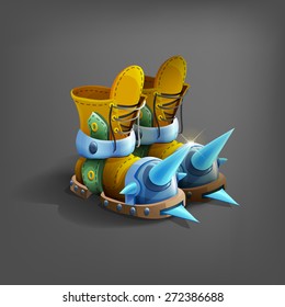 Cartoon boots. Vector illustration.